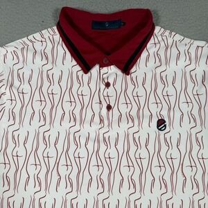 Extracurricular Golf Polo Mens XL White Graphic Ladies Performance Stretch Logo